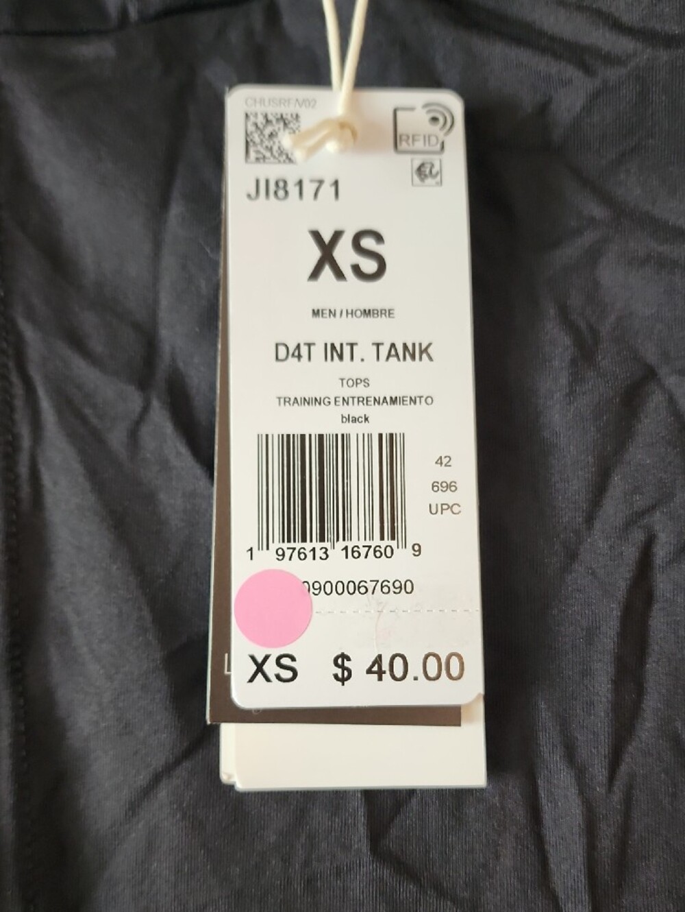 adidas Men's Black Training D4T INT. Tank Size XS - Picture 3 of 4